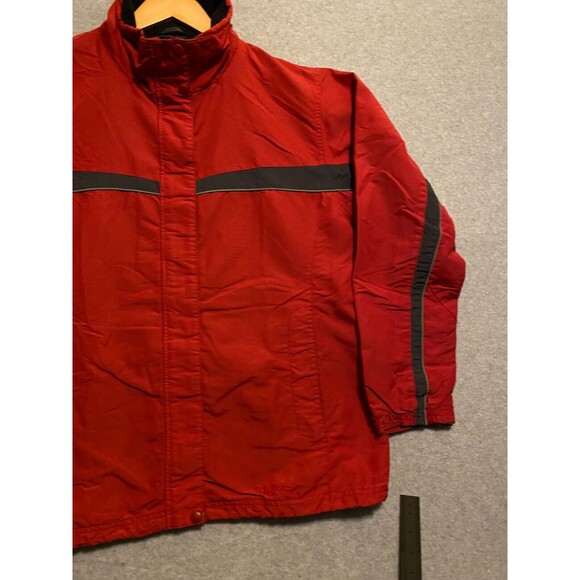 L.L. Bean Jacket Womens Medium Red Black 100% Nylon Long Sleeve Outdoor Full-Zip - Picture 3 of 16